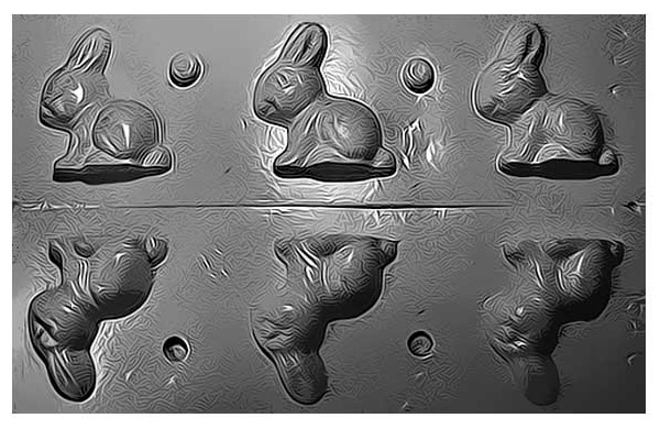 Molde de conejitos de pascua sentados